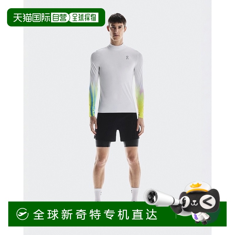 欧洲直邮On昂跑 Pace系列男士白色聚酯纤维反光标识长袖T恤运动