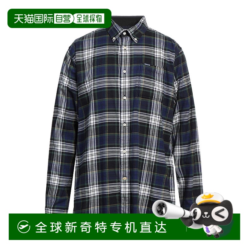 香港直邮潮奢 Barbour 巴伯尔 男士 格纹衬衫 blue蓝色 舒适时尚
