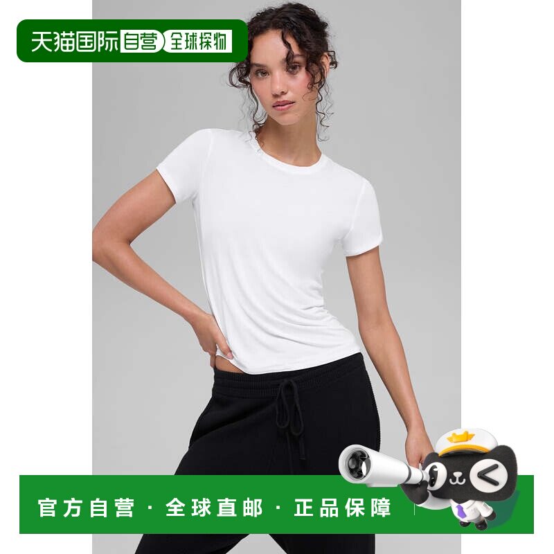 香港直邮alo yoga  圆领纯色短袖网球 T恤 女款w1430r瑜伽服图片