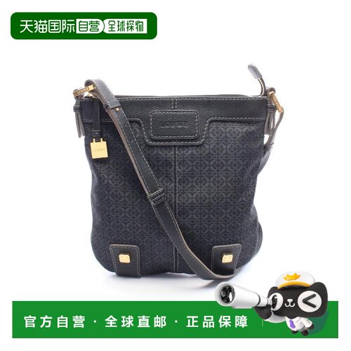 日本直邮日本中古二奢Loewe罗意威女包B级9新帆布斜挎包黑色正品V