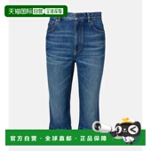 皮革边牛仔裤 1h可退 blue蓝色 女士 capri 香港直邮Chloe 蔻依