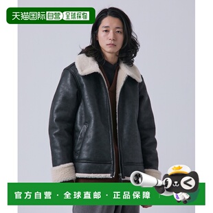 宽松仿羊革B STOCK男装 3飞行夹克半拉链防寒 日本直邮B.C 1h可退