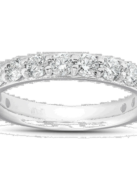 自营 pompeii31 1/2 克拉钻石结婚戒指 14k 白金可堆叠周年纪念戒