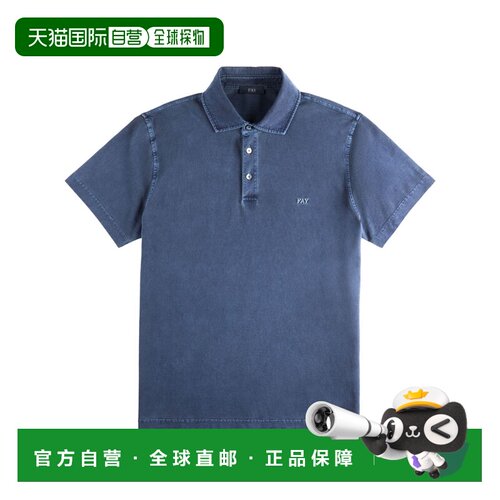 FAY 男士T恤 NPMB250143TUY1U811 SS2025 蓝色 短袖POLO衫