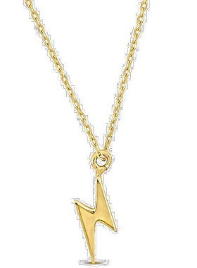 自营 Mimi & Max 闪电吊坠带链条 14k 金 - 17 英寸 - 黄色 美国