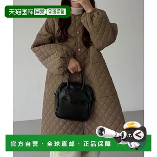 1h可退 日本直邮JUNOAH callautia 金色纽扣无领夹棉外套棉服