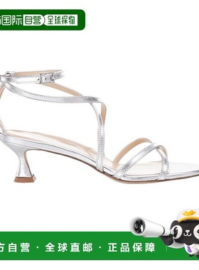 自营 Marion Parke Raina皮革凉鞋-银色金属漆 美国奥莱直发高跟