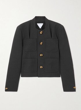 Bottega Veneta 葆蝶家 女士 青灰色棉混纺西装外套 811685V5UP0
