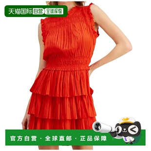 红色 自营 红色褶皱连衣裙 parisTory 美国奥莱直发 lucy