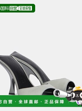 1h可退 香港直邮The Attico 女士 Ester 95 绸缎凉拖 grey灰色 舒