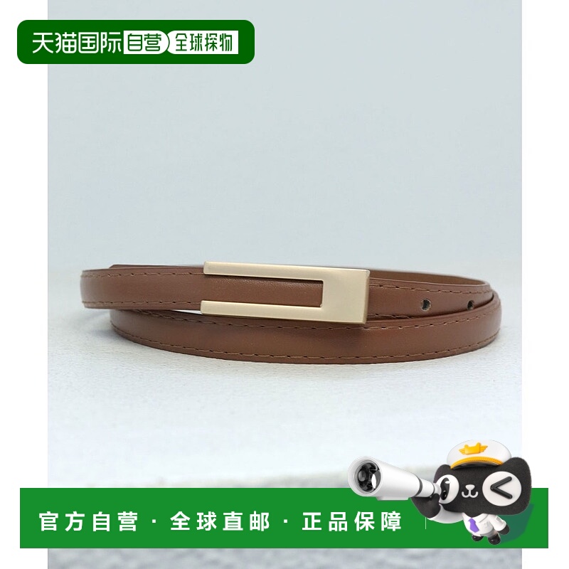 日本直邮florge 框架C扣细款PU皮革腰带 FL8218EW08554 腰带