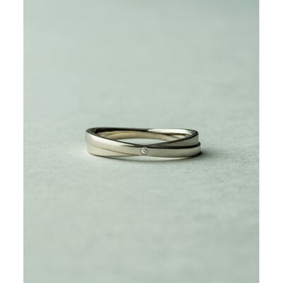 日本直邮ete男士钻石交叉戒指SV925铂金镶嵌时尚精致设计闪耀