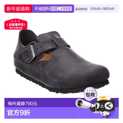 自营Birkenstock London Oiled Leather Clog - black 美国奥莱直