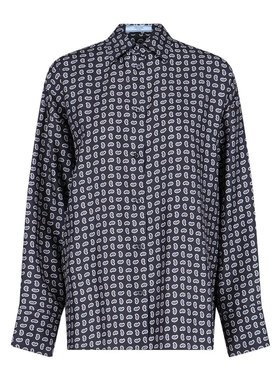 PRADA 女士衬衫 P415H15GGF0008 AW2024 蓝色 长袖衬衫