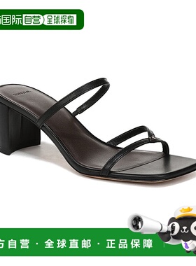 自营 Vince Ona皮革系带凉鞋-黑色 美国奥莱直发高跟鞋单鞋