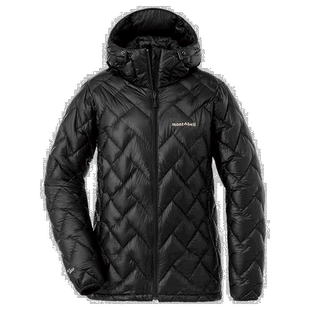 日潮跑腿Montbell蒙贝欧女士拉链连帽羽绒服外套