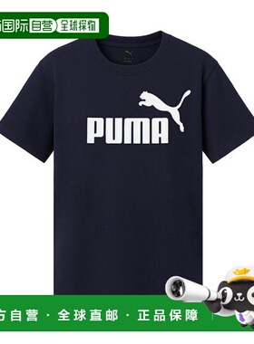 韩国直邮PUMA 深蓝色彪马 Essential NO.1 Logo B 女士短袖 T 恤