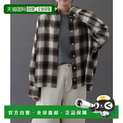 1h可退 日本直邮FORK&SPOON 女装 纯棉经典格纹长袖衬衫 多场合穿