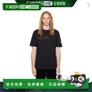 1h可退 香港直邮Moncler 盟可睐 男士 海军蓝 Laminated Logo T