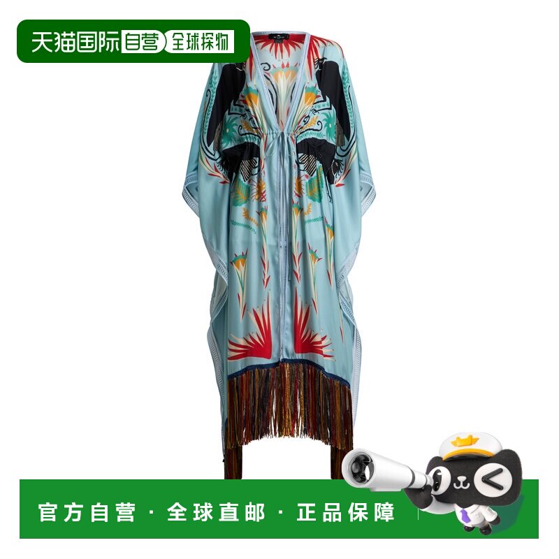 香港直邮Etro 艾特罗 女士 流苏边土耳其式长衫 blue蓝色 舒适时