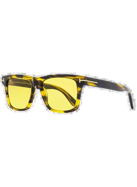 自营Tom Ford 男士矩形太阳镜 TF906 Buckley-02 55E 条纹棕色/琥