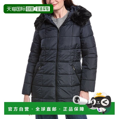 自营Tahari Brie Medium Coat - blue 美国奥莱直发