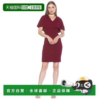 自营 alexia admorDevi V Neck Dress - burgundy 美国奥莱直发