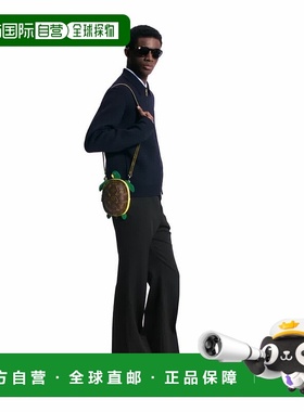 自营1h可退 欧洲直邮LV路易威登 男士棕色/绿色帆布老花图案乌龟