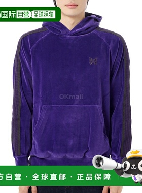 韩国直邮NEEDLES C/Pe 丝绒紫色运动帽衫 NS252 连帽拉链款高档