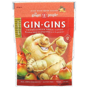 香港直发The Ginger People姜糖84克咀嚼型辣苹果味全天然