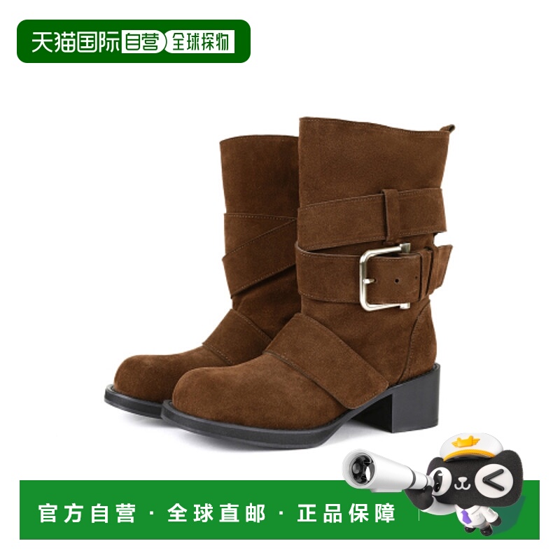 韩国直邮OSOI女士通用款女包MIDDLE BROCLE BOOTS [SUEDE BROWN] 8