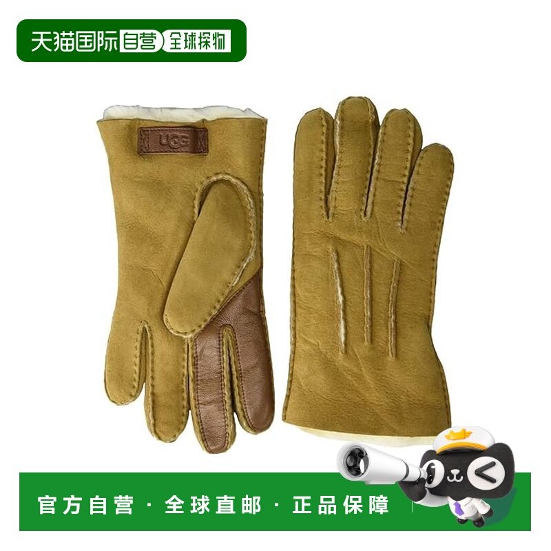 1h可退 香港直邮Ugg 男士 对比色防水绵羊皮高科技手套 brown棕色,服饰配件/皮带/帽子/围巾,手套,淘宝优惠券,粉丝福利购,淘宝优惠卷