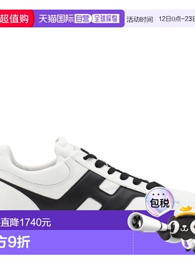 1h可退 香港直邮Hogan 男士 白色黑色皮质运动鞋 HXM6450FE91LE99