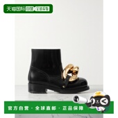 香港直邮J.W. Anderson 女士 1h可退 黑色搭链细节短靴 ANW37021A