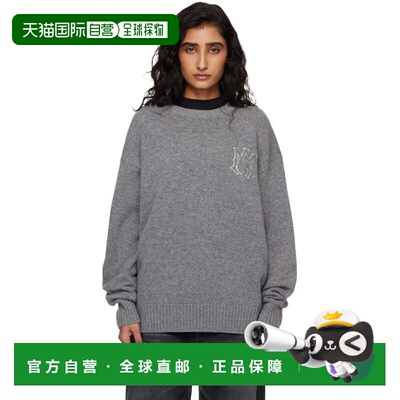 香港直邮AMIRI 女士 灰色 MA Applique 毛衣 AWTOKN1003G