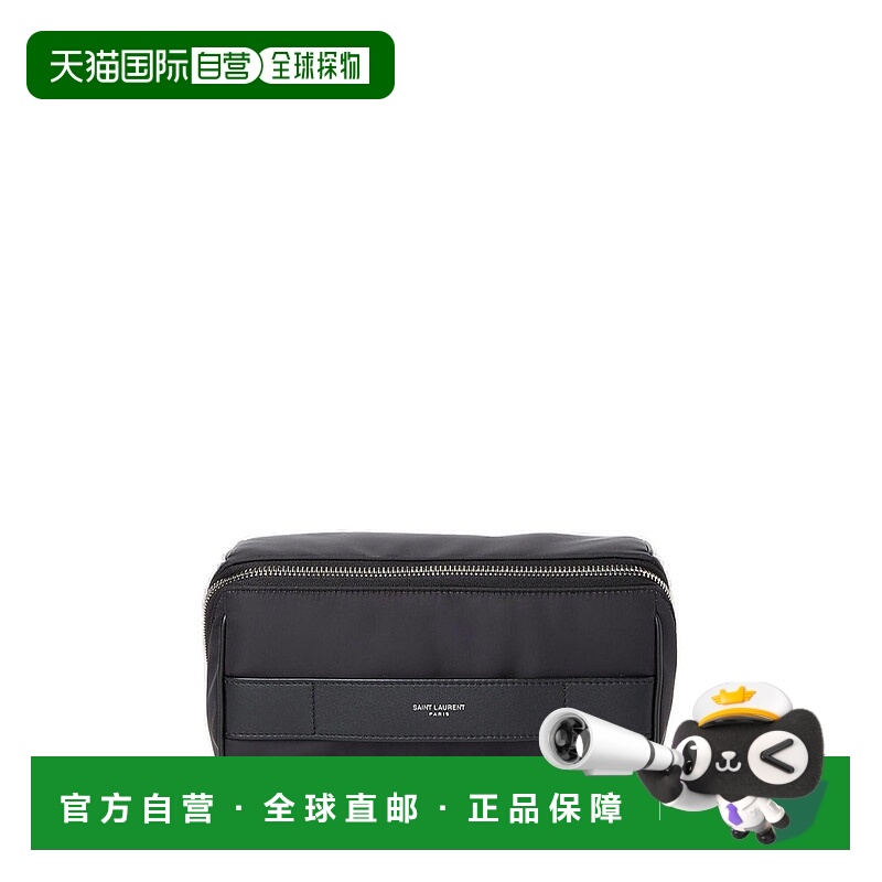 1h可退 香港直邮潮奢 Saint Laurent 圣罗兰 男士 徽标拉链洗漱包