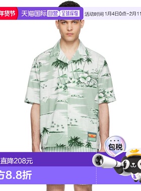 1h可退 香港直邮潮奢 MAISON KITSUNE 男士 绿色 Resort 衬衫 MM0