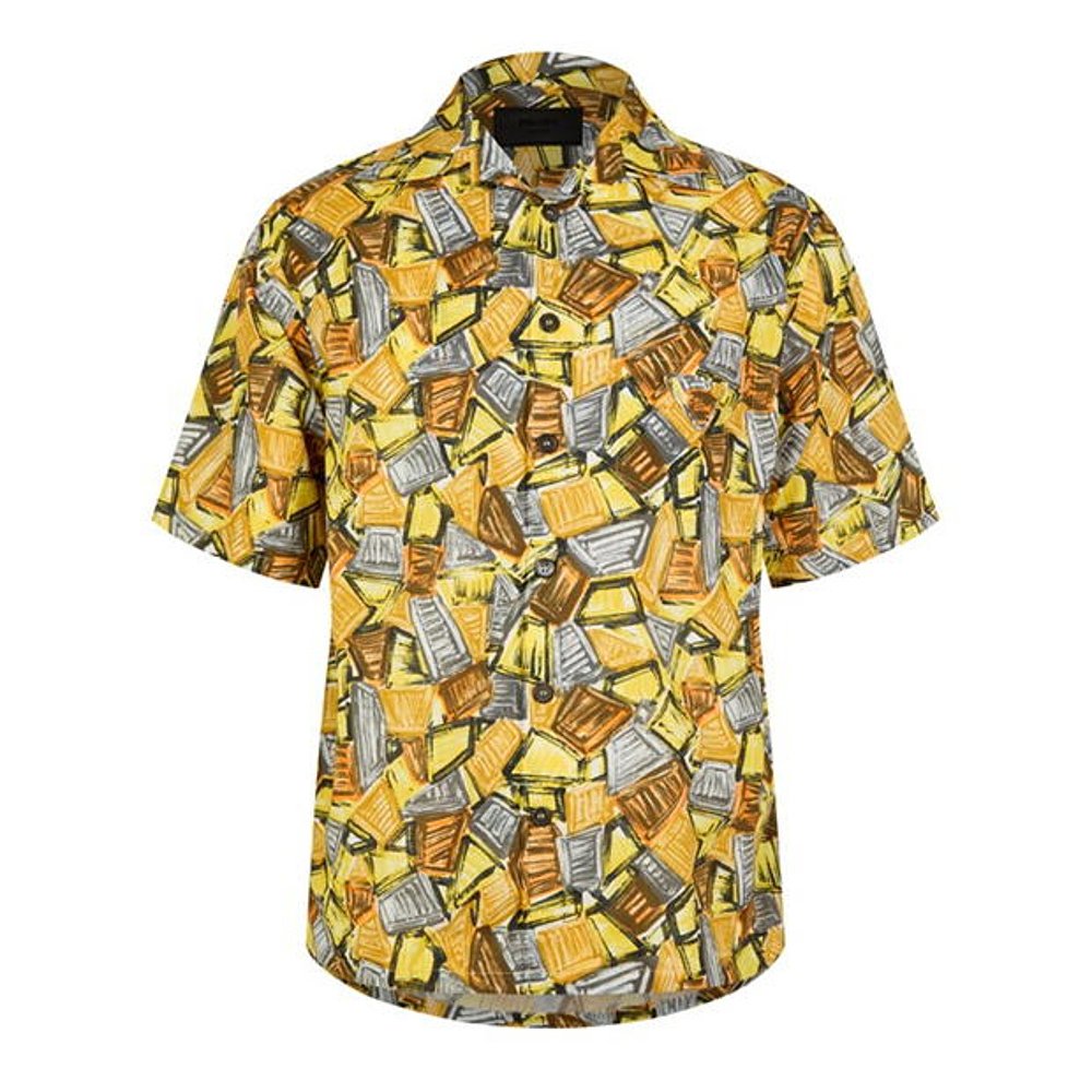 Prada 普拉达 男士 S/S Sn52 印花衬衫 yellow黄色 舒适时尚