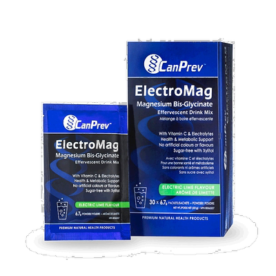 加拿大直邮CanPrev ElectroMag 双甘氨酸镁饮料混合物 - 电石灰（