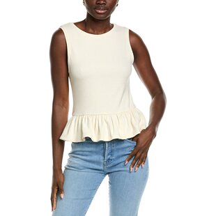 white 自营Endless 美国奥莱直发 Top Knit Rose Peplum