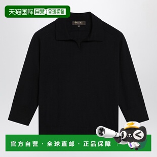 香港直邮潮奢 Loro Piana 诺悠翩雅 女士 海军蓝羊绒Polo衫 FAP22
