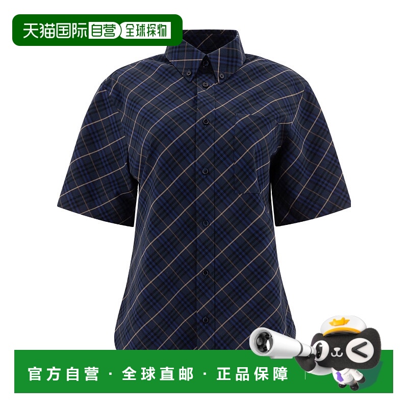 香港直邮BURBERRY 女士POLO衫 81040711 SS2025 蓝色 短袖衬衫
