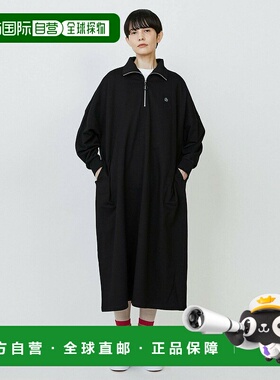 1h可退 日本直邮FRAPBOIS 女装 宽松半拉链棉质连衣裙 左胸刺绣设