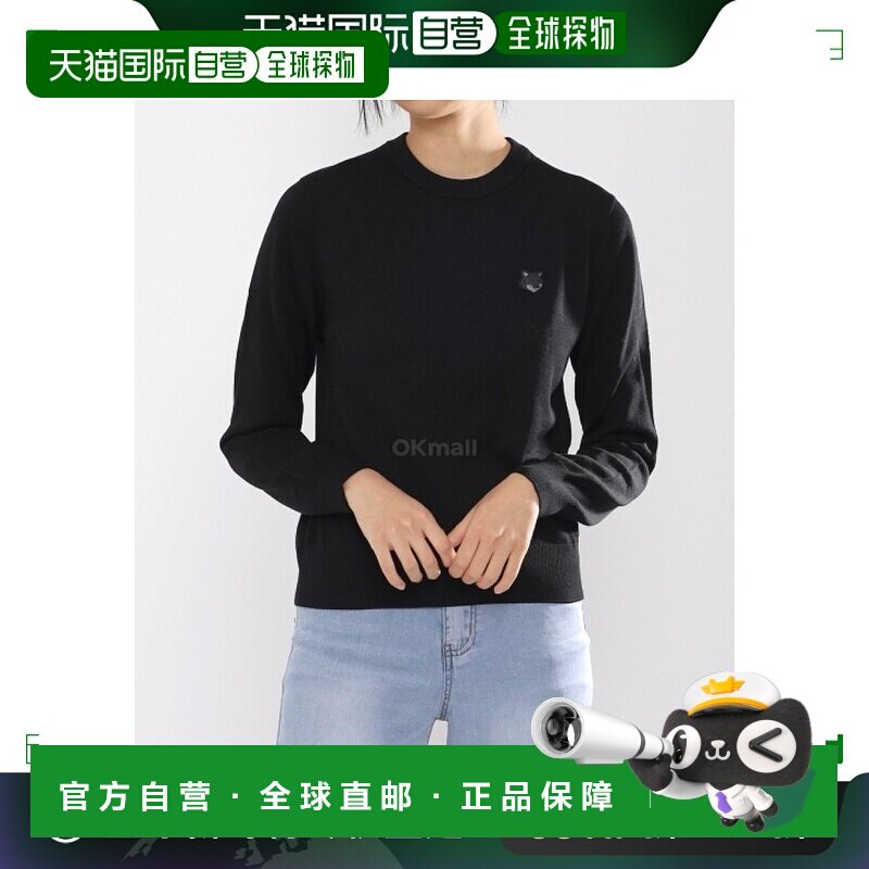 韩国直邮MAISON KITSUNE狐狸头贴片常规圆领针织跳线