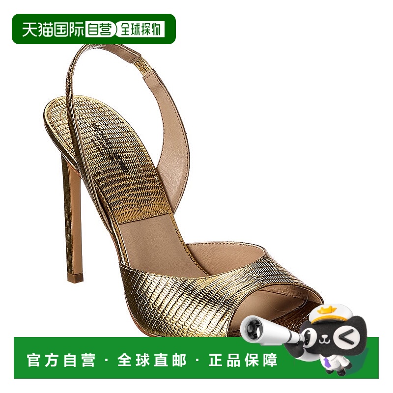 自营 Michael Kors Collection Marisa Lizard压花皮革斜背凉鞋-