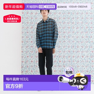 1h可退 日本直邮BEAMS 男装 宽松复古工装衬衫 宽幅斜纹格子设计