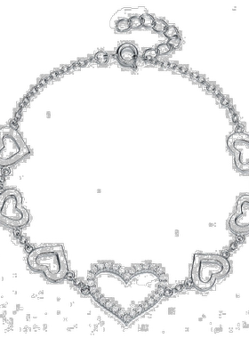 自营 geneviveGa 白金镀金钻石方晶锆石心形光环小饰物纯银儿童/