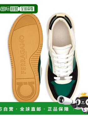 自营 salvatore ferragamo菲拉格慕Dennis Panelled运动鞋-绿色