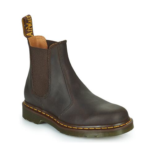 欧洲直邮dr. martens 女士棕色英伦皮革短筒平底复古时尚切尔西靴
