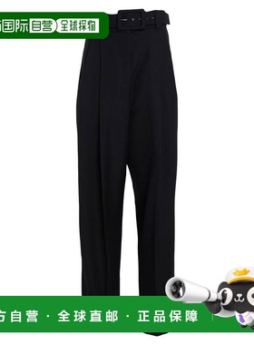 1h可退 香港直邮MaxMara 麦斯玛拉 女士 休闲长裤 black黑色 舒适